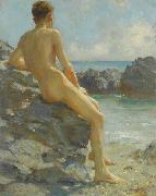 Henry Scott Tuke The Bather oil on canvas